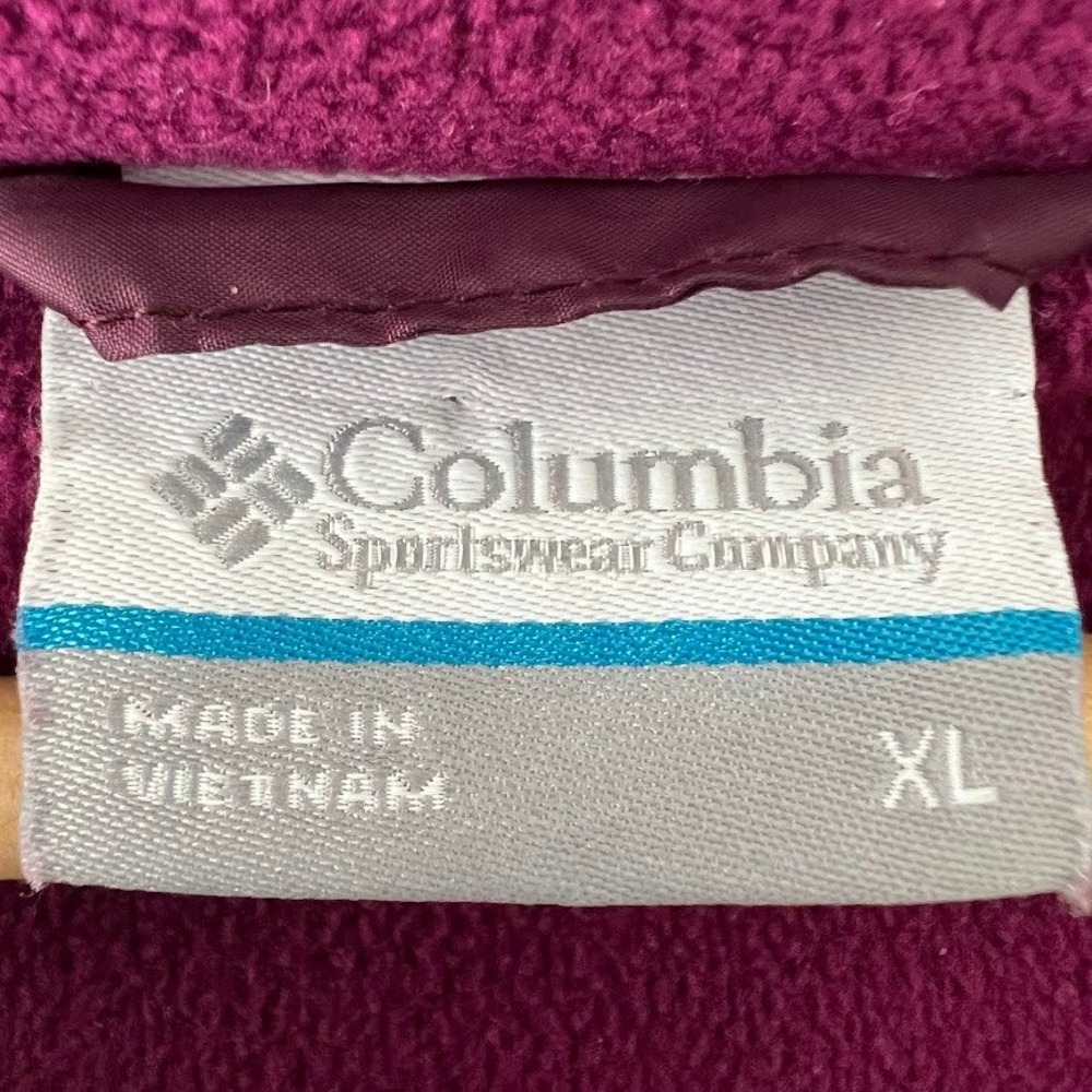 Columbia Womens Purple Fleece Lined Hooded Windbreaker Jacket XL‎ Magenta - Picture 3 of 8